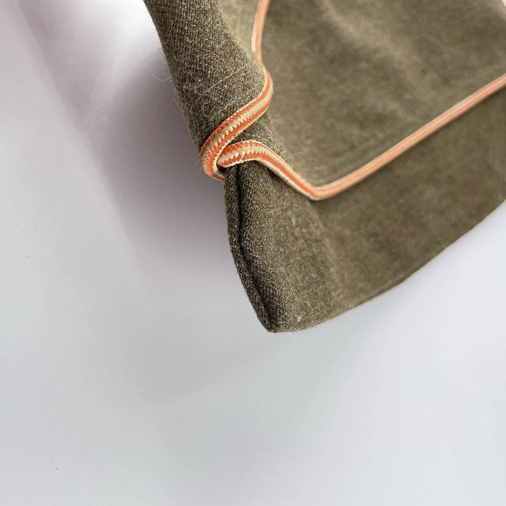 US Army Issued M1950 Garrison Cap Korean War Engineer Corps Wool OD Laundry #